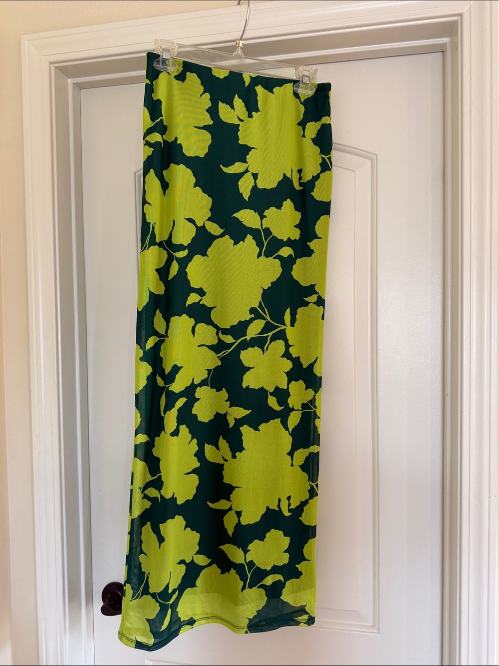 BRAND NEW Green Floral Maxi Skirt - Lime/Forest Color
